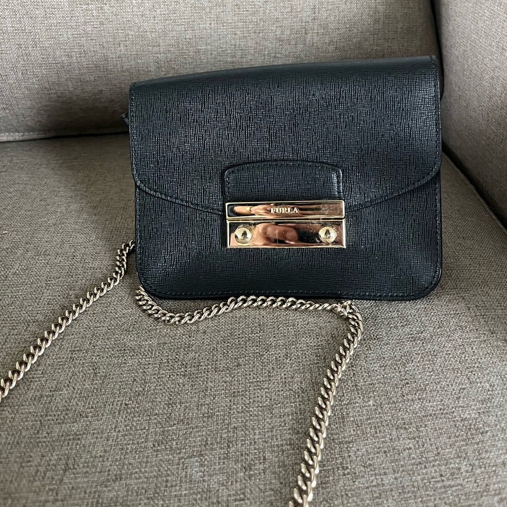 USED ONCE Furla leather mini crossbody bag